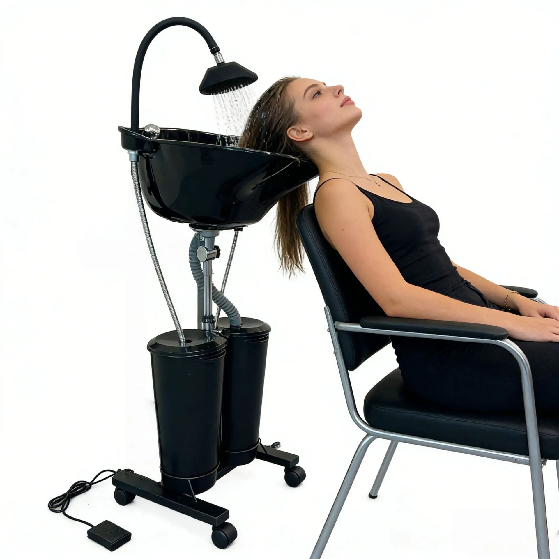 Yicheng Wholesale Plastic Shampoo Unit with 2 Buckets and Drain Hoses Traditional Design for Salon Use with Cheap Price