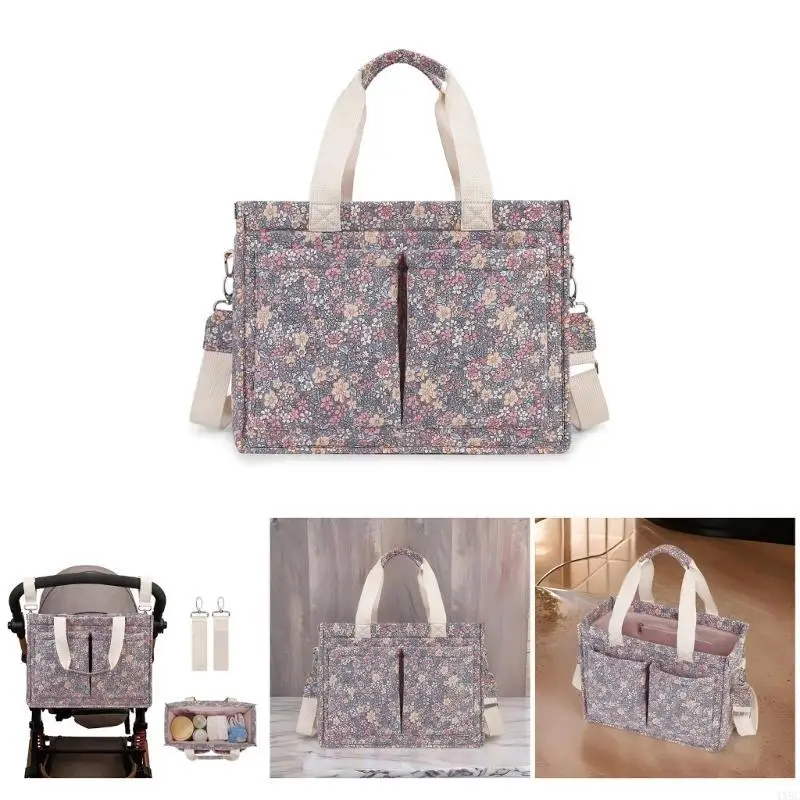 

Сумка для подгузников с цветочным рисунком с несколькими карманами легкая очистка