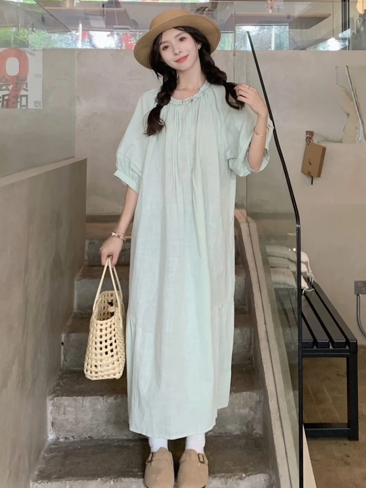 Moda coreana Set di due pezzi Ruffles abiti con maniche a sbuffo scava fuori nappa biforcuta maglia lunga estate abbigliamento donna sciolto
