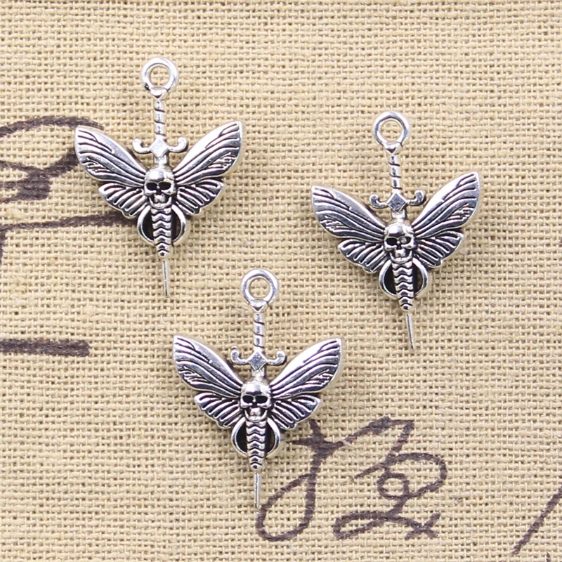 12pcs Skull Butterfly Dagger Charms for DIY Jewelry Making