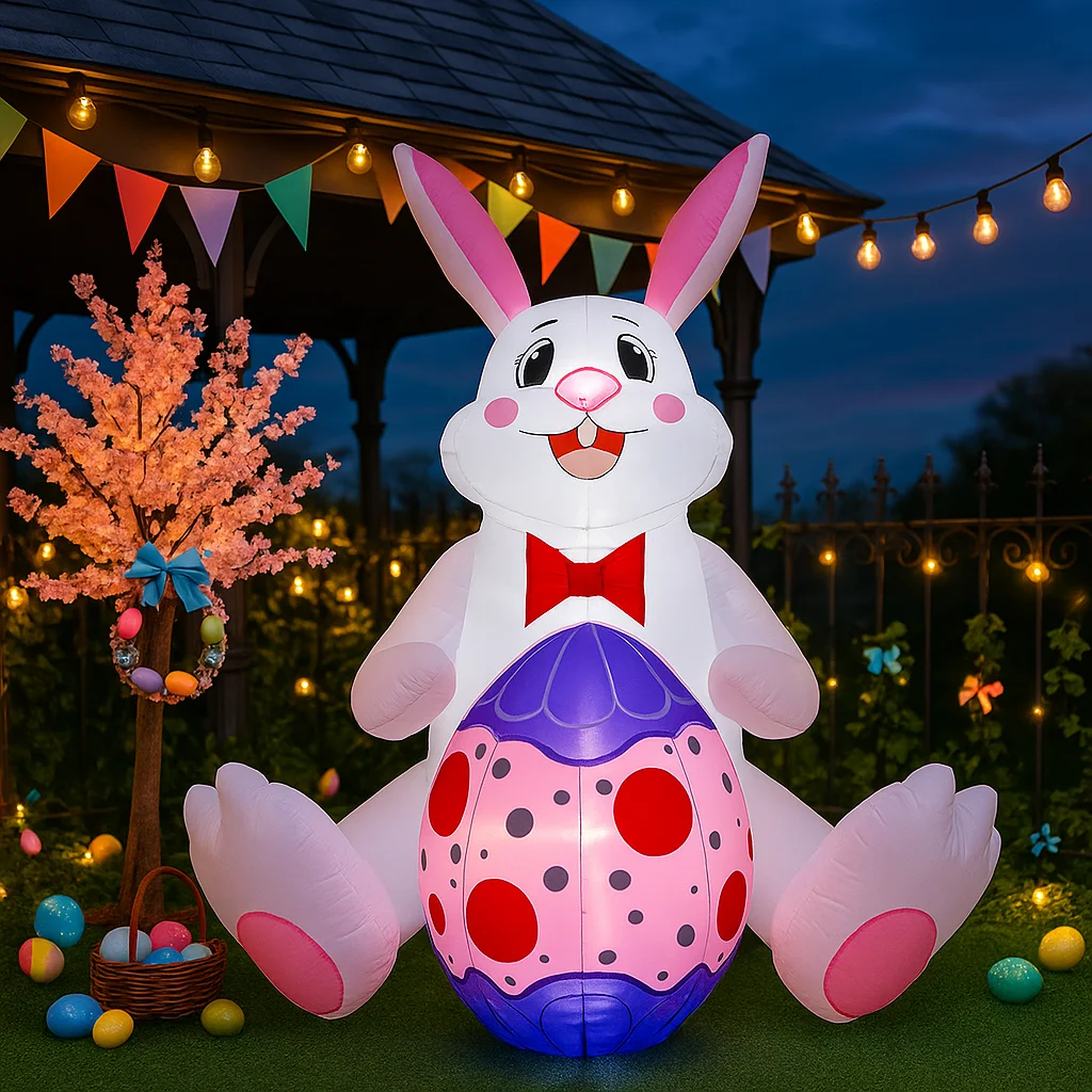 

Надувная игрушка «Счастливой Пасхи» 1,8 м/6 футов: белый кролик, обнимающийся с пасхальными яйцами, декор со светодиодной подсветкой, пасхальные украшения, надувные пасхальные элементы декора