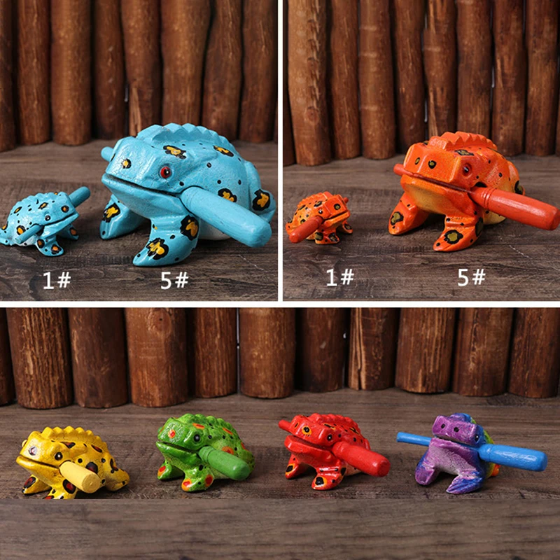 تايلاند الملونة نحت الخشب الضفدع التقليدية خشبية محظوظ كروكينج آلة موسيقية مكتب منزلي ديكور الحرف المحظوظة #4