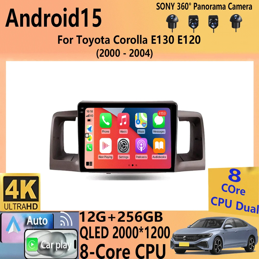 

Android 15 Car radio For Toyota Corolla E130 E120 2000 - 2004 player Multimedia navigation stereo GPS No 2din 2 din dvd