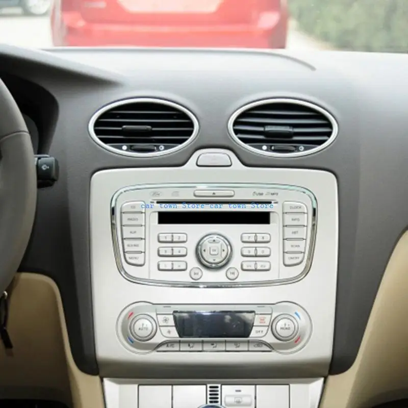 

RXJE Pack of 4 Carbon Fiber Air Conditioning Outlet Frame Decoration Circle Rings Sticker for Car Styling and Visual Appeal