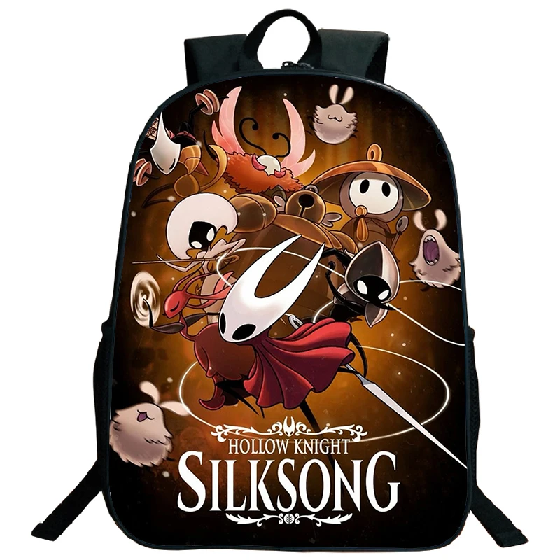 Hollow Knight School Bags 16inch Lightweight Children Backpack Girls Boys Orthopedic Kids Book Bags Primary School Mochila Gift