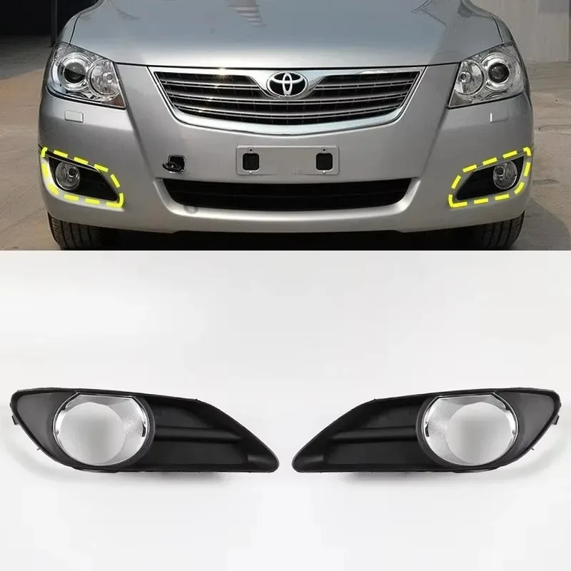 

For 2PCS Front Bumper Fog Lamp Light Trim Chrome Strip Cover Frame Hood Grille Bezel for Camry 2006 2007 2008 2009