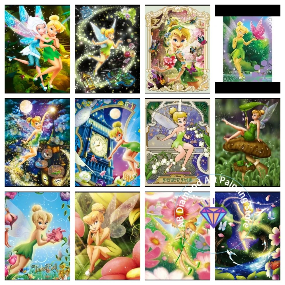 

Tinker Bell AB Diamond Painting Kit Square Round Diamond 5D DIY Peter Pan Mosaic Handmade Art Adult Exquisite Gift Home Decor