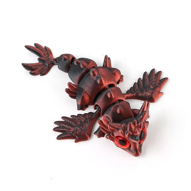 ثلاثية الأبعاد مطبوعة التنين سطح المكتب زخرفة ثلاثية الأبعاد مطبوعة مجموعة من الحركة الحيوانات غرفة المعيشة المنزل مكتب الحرفية المطبوعة هدايا عيد الميلاد #5