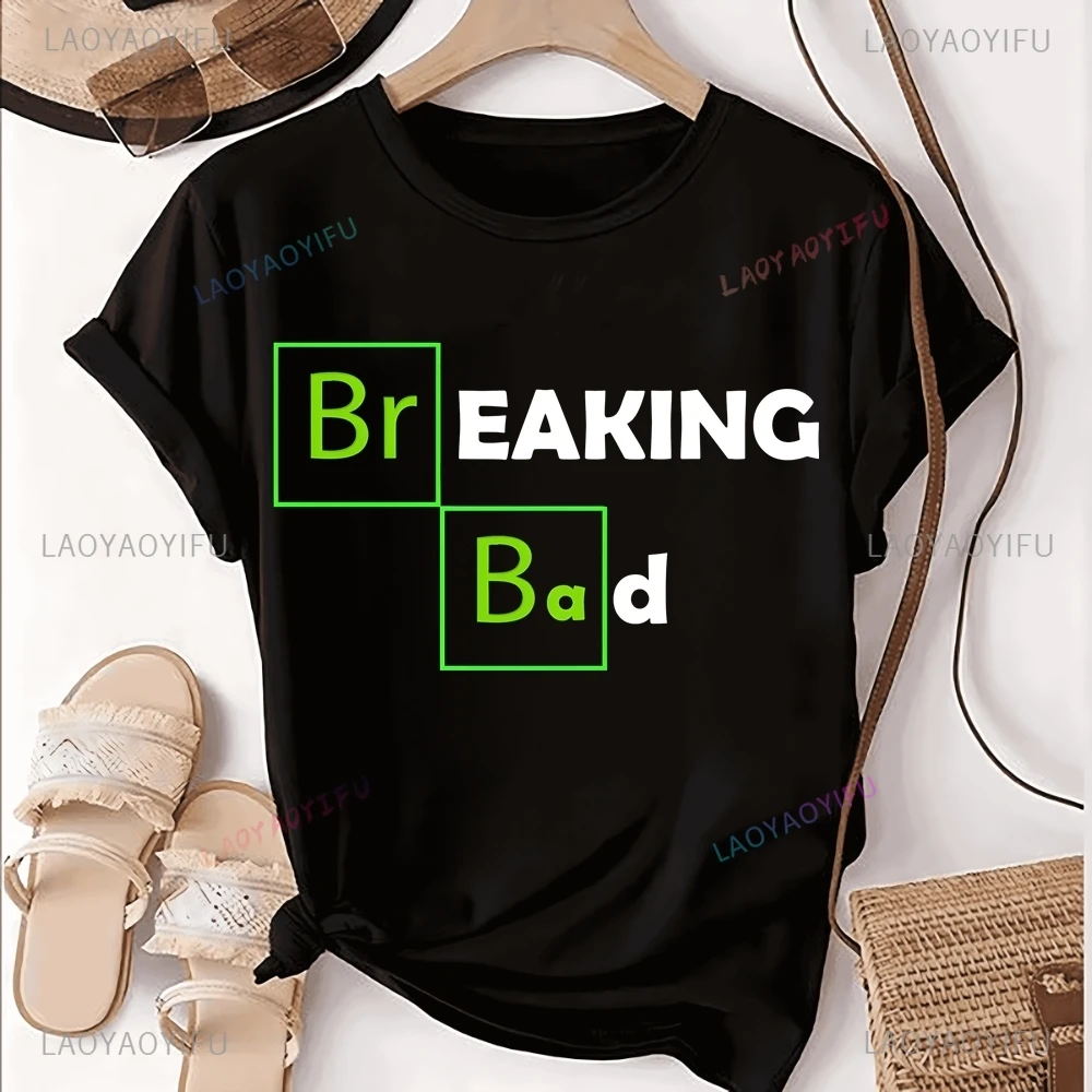 Vintage TV Series Breaking Bad Logo Printed T-shirt Top Breaking Bad Trend Short Sleeve Unisex Shirt Graphic Oversized T-shirt