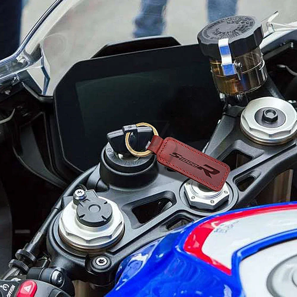 Applicable to Motorcycle Cowhide Keychain Key Ring for BMW Motorrad S1000R S1000 R Key