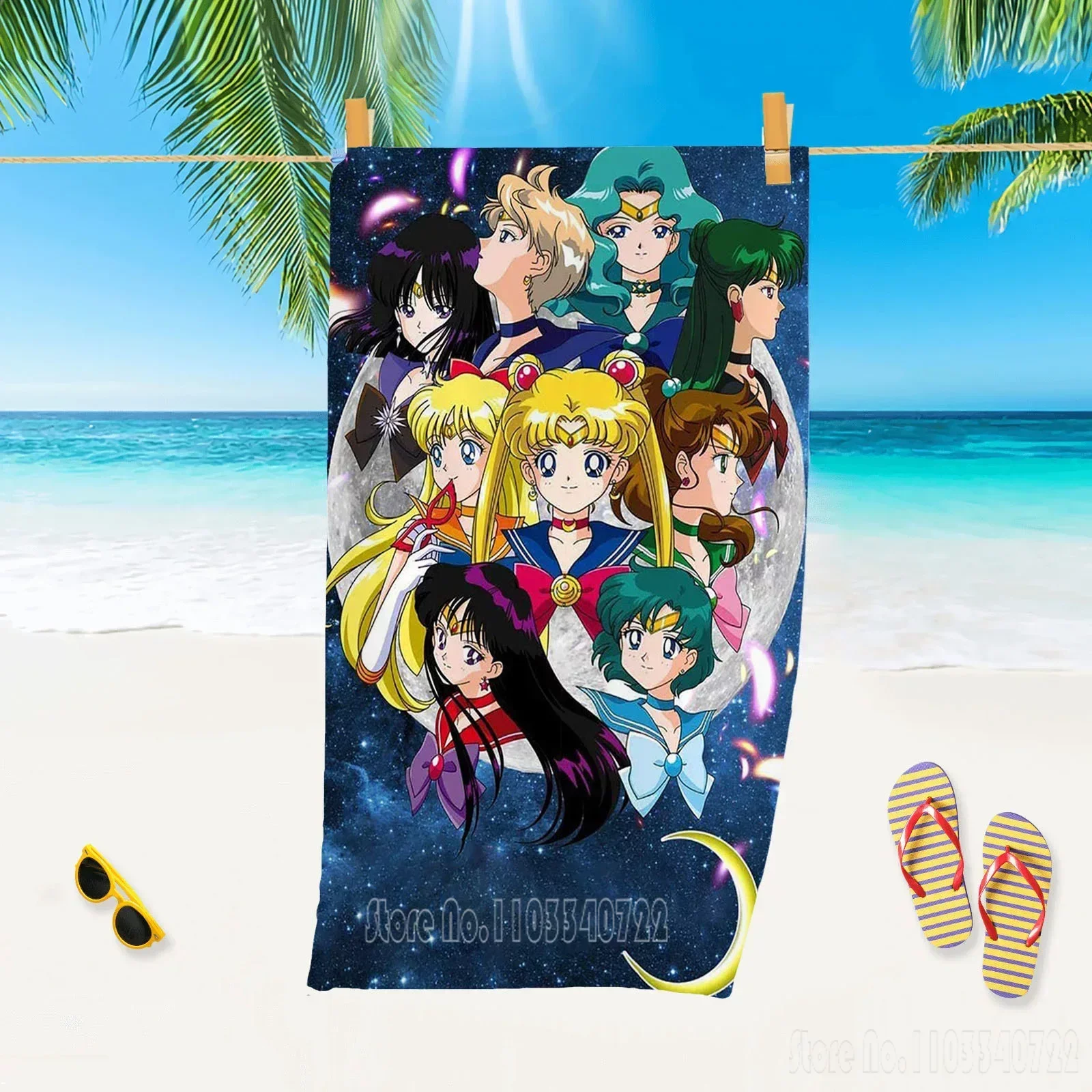 Sailor Moon Princess Pretty Girl Bath Towels Microfiber Beach Swimming Towel Decor for Adults Kids Gift 75x150cm