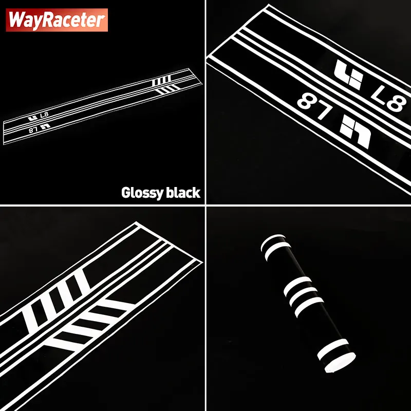 2 Pcs Door Side Stripes Sticker Creative Decoration Carbon Fiber Vinyl Decal For Li Auto Lixiang L8 2023 2024 Accessories