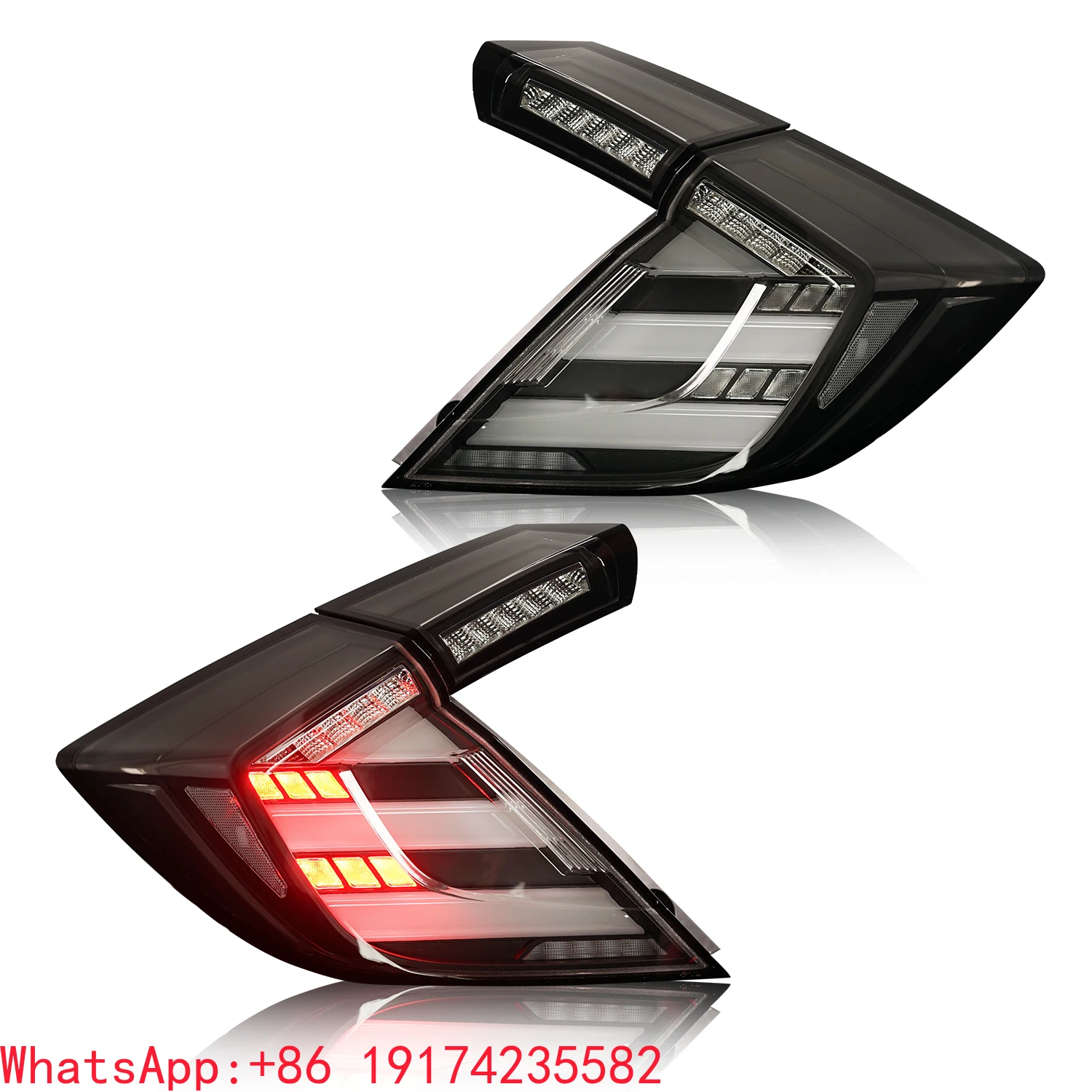

ForArchaic Taillights for Honda Civic Type R Hatchback Tail Lights Fk7 Fk8 Fk4 2016-2020 Rear Lights Full Led Tail Lamp