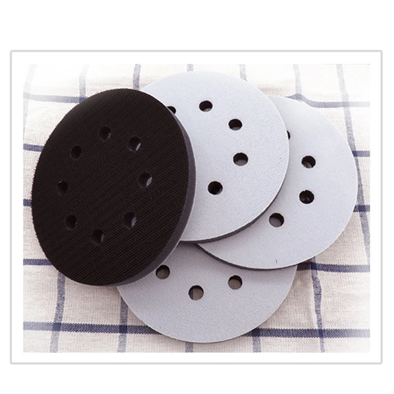 1Pcs 5 Inch 8 Holes Soft Interface Pad For Bosch Sander Sanding Polishing Disc Protective Pad 10mm Thick Backing Pad Black