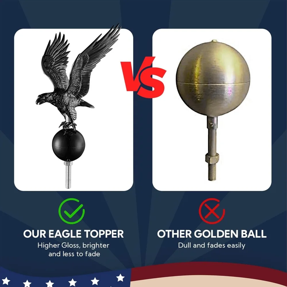 مجموعة عمود العلم التليسكوبي EZ GO بطول 30 قدمًا مع ضوء شمسي LED وعلم أمريكي للاستخدام الخارجي، مناسبة للمنازل والمركبات الترفيهية والمعسكرين #3