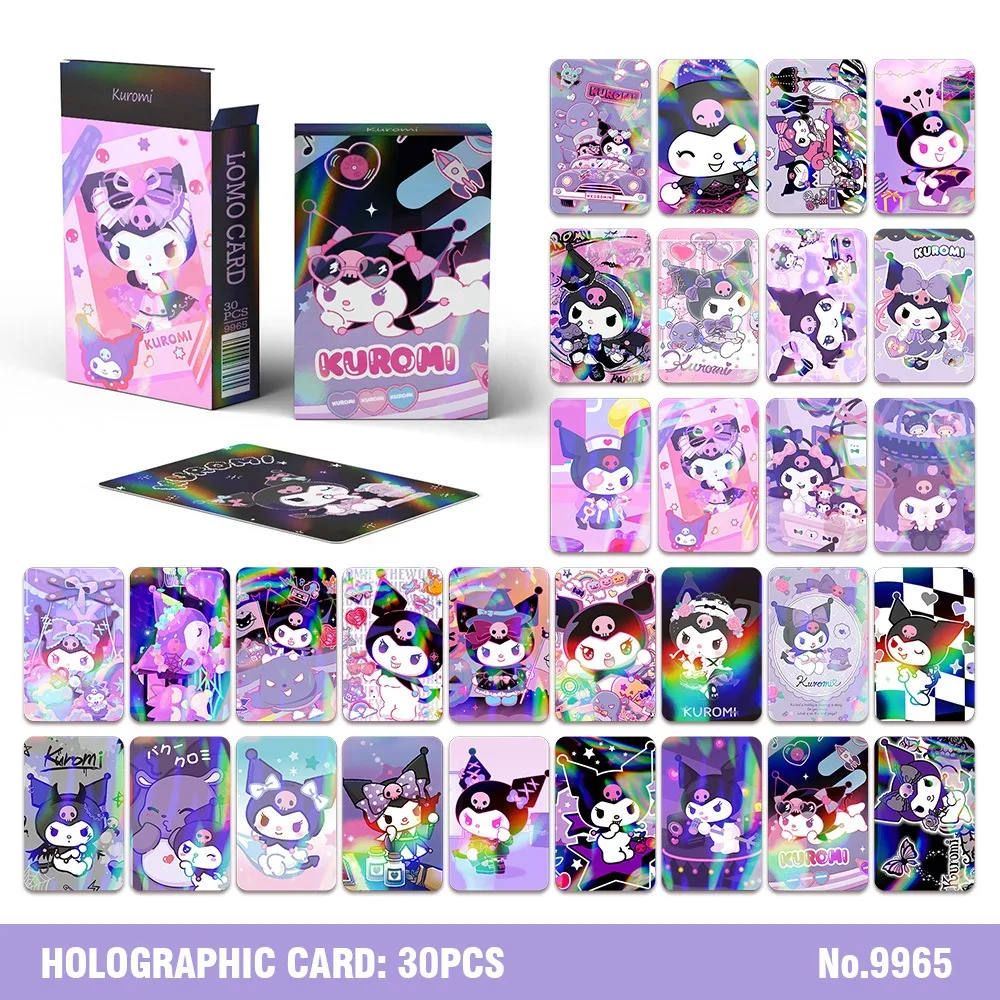 Disney Peripheral Essentials 30 Double-sided Laser Cards, Kuromi LOMO Cards, Laser Cards, Collectible Photo Cards