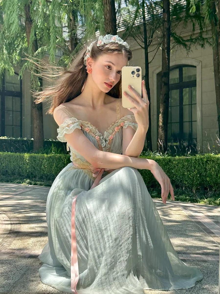 

Zhitong Summer Design Lace Off-oulder Two-Way Strap Dr for Girls Ele Romantic Wedding Par Evening Gown