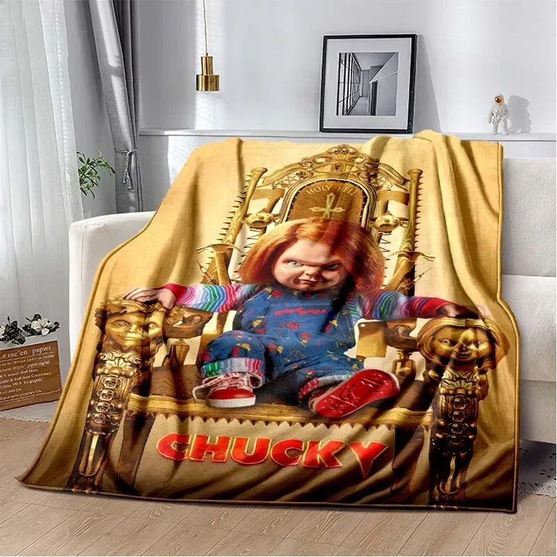 3D Horror Movie Character Chucky Saw Cartoon Area Blanket Fashion Soft Cozy Living room Bedroom Sofa Bed Travel Blanket