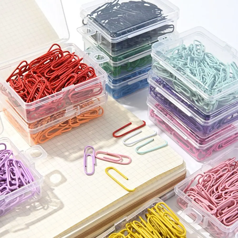 50PCS Mini Creative Metal Paper Clips Alloy Binding Bookmark Clip Colored Binder Clamps Office