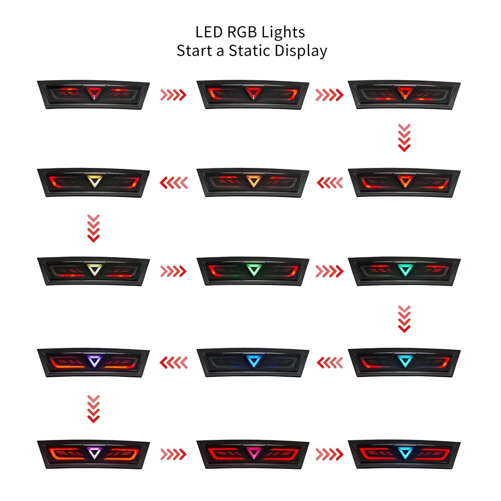 Aftermarket LED Daytime Running Lights Sequential Turn Signals and Brake Lights for Tesla Model Y Rear Bumper Light