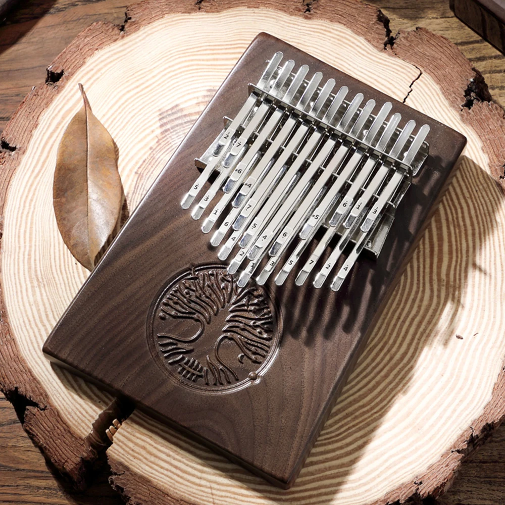 Hluru Kalimba 24 Key Black Walnut Thumb Piano B /C Tune Portable Finger Piano Kalimba Instrument Gift Boy Girl Music Piano Gi