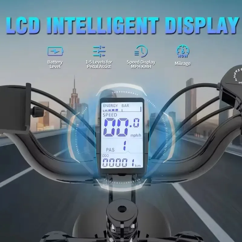 Two Wheels Electric Bike 2000W Motor 52V40AH Battery Outdoor Commuting Electric Bicycle 20*4.0 Fat Tire Mountain Electric Bike