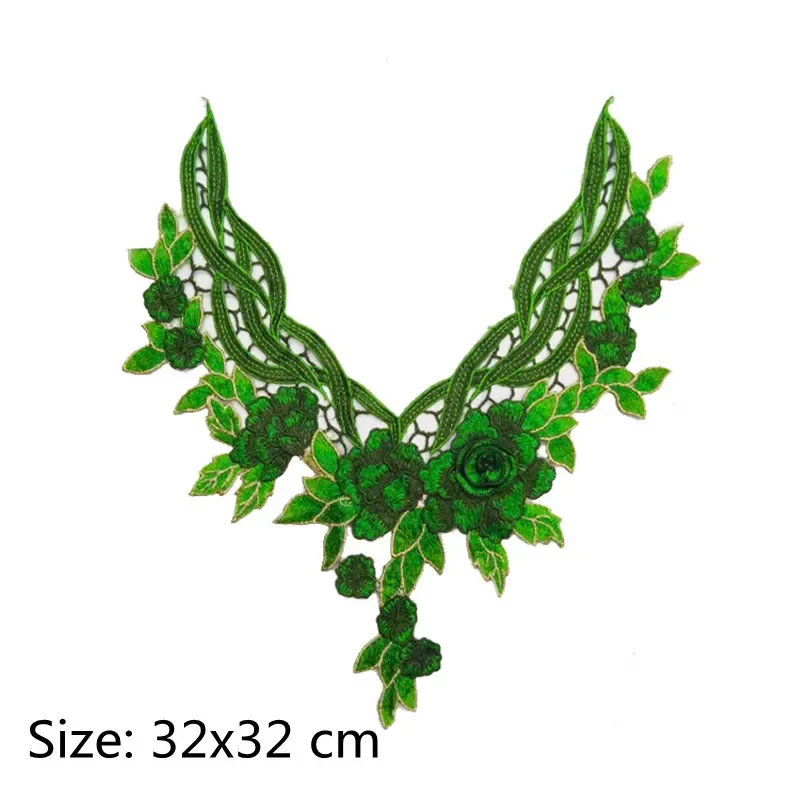 Embroidered Fabric Flower Lace Sewing Applique, Neckline Collar, Applique Accessories, 1Pc