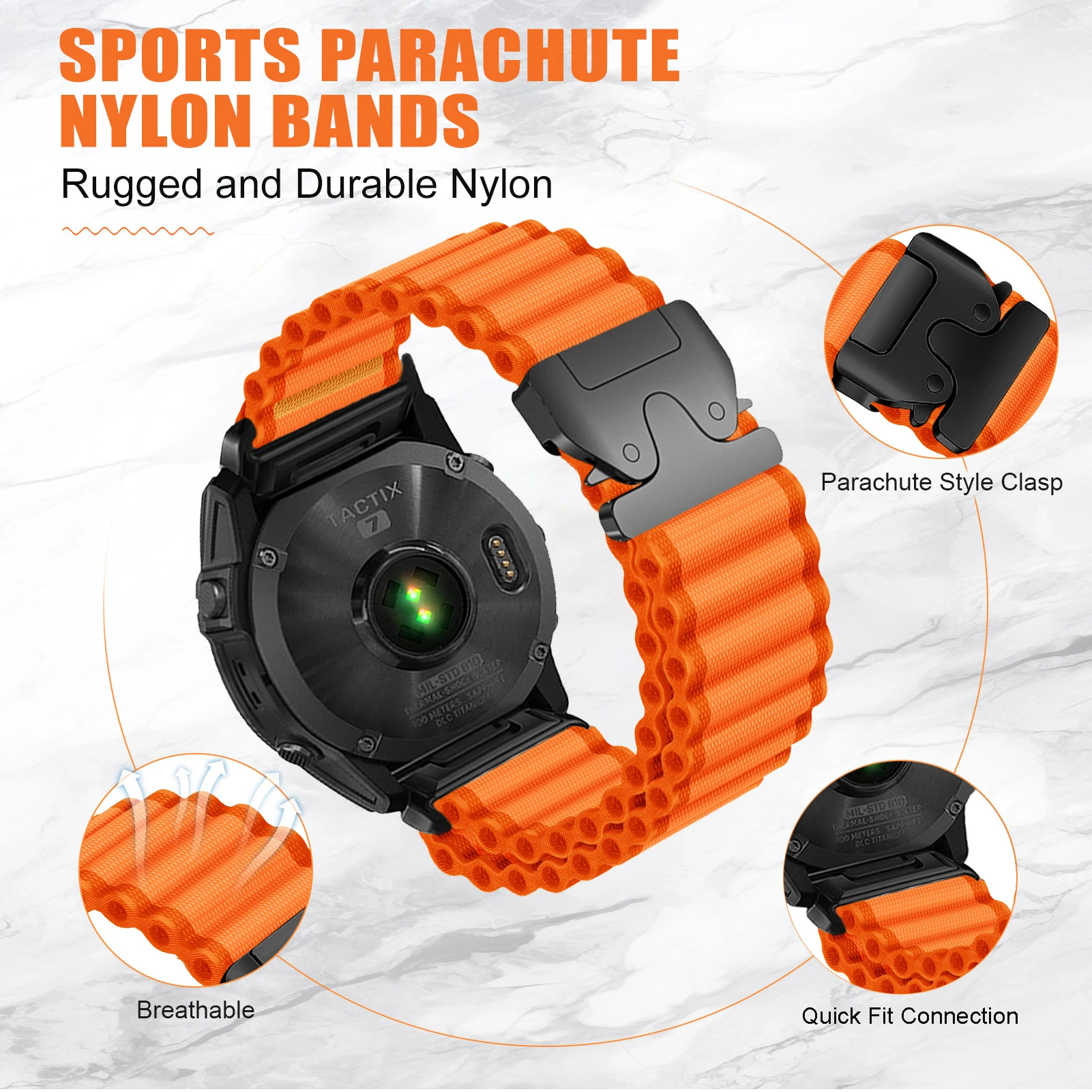 20mm 22mm 26mm Woven Nylon QuickFit Band For Garmin Fenix 8 47mm 51mm 7 7X 6 6X 5 5X Plus/Enduro 3/Epix Pro Gen 2 Strap Bracelet