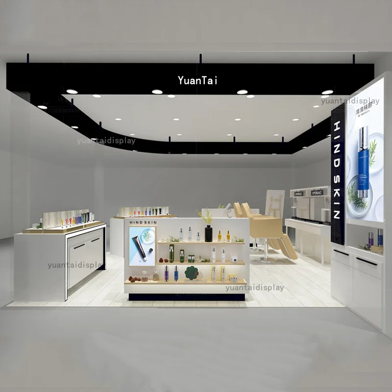 custom.Custom-Crafted Display Furniture Cosmetics Exhibition Cosmetic Kiosk Display Showcase Presentation