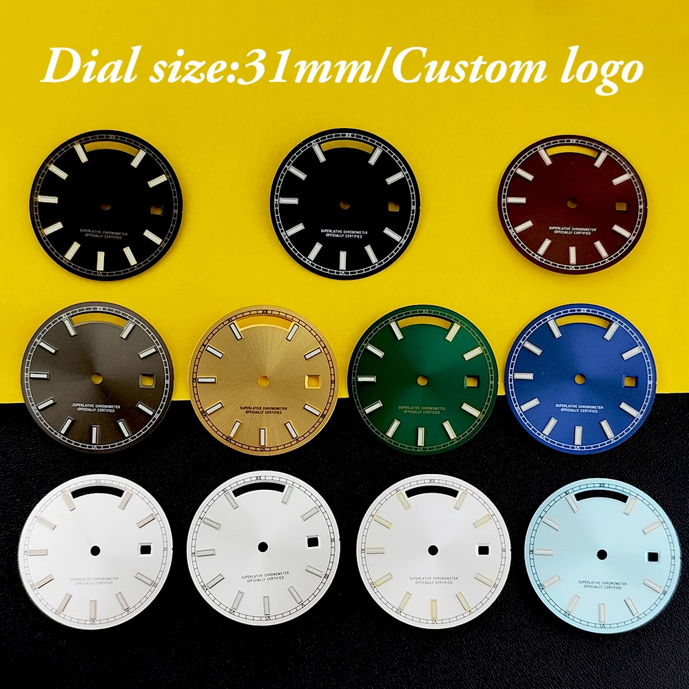 

Мужские часы с циферблатом 31 мм, механизм Miyota 8285, с возможностью нанесения логотипа, без подсветки, подходят для часов с механизмом 8285, аксессуары для часов.