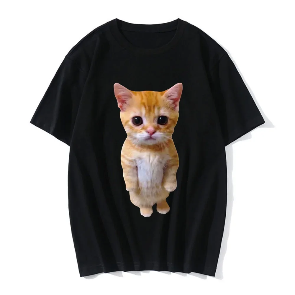 T-shirt d\'été décontracté pour femmes, vêtements de mode décontractés, impression 3D amusante de El Gato Meme, chat qui pleure triste, Munchkin