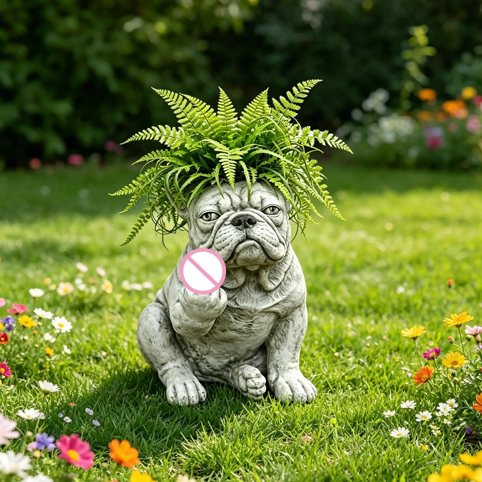 Dog Planter Modern Funny French Bulldog Flower Holder Dog Statue Plant Holder for Succulents Cactus Bonsai for Garden Desk