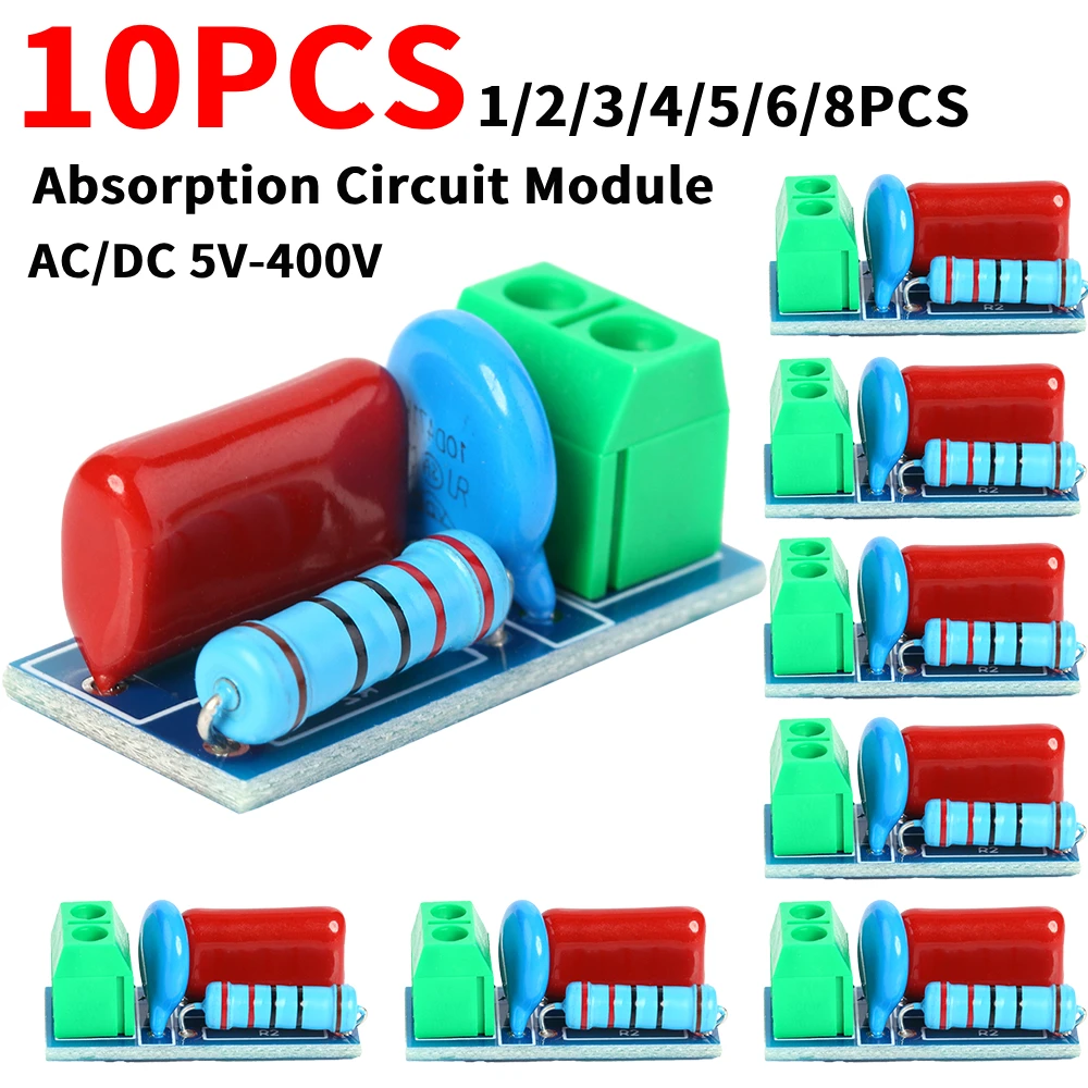 1-10PCS RC Absorption/Snubber Circuit Module Relay Contact Protection Resistance Surge Circuit Anti-interference Surge Modules