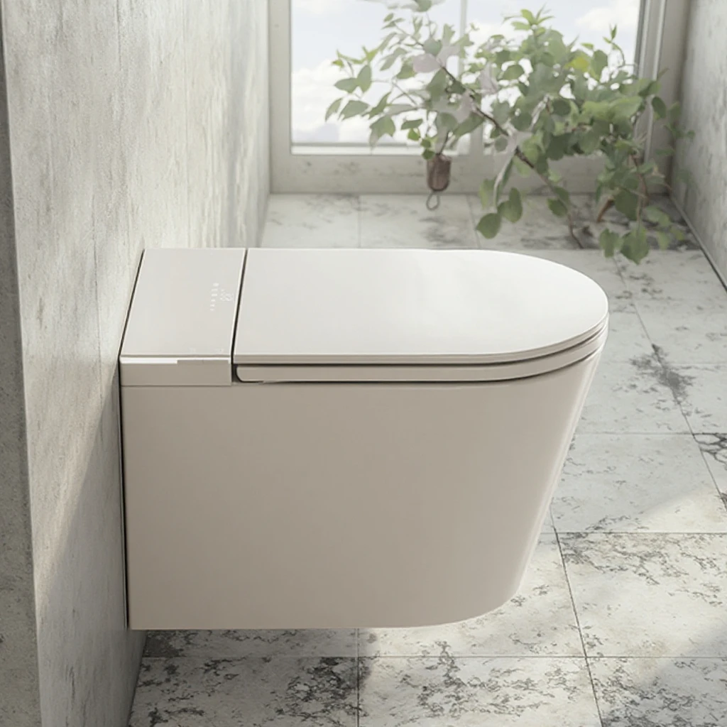 

S030 Modern Home Bathroom Elongated Rimless WC Automatic Sensor Flush Smart Wall Hung Toilet with Seat Heating