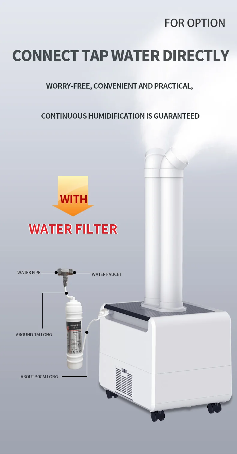 For  18L Agriculture Humidifier with Auto Refilling Tap Water Ulv Cool Air Humidifier Industrial For Printing