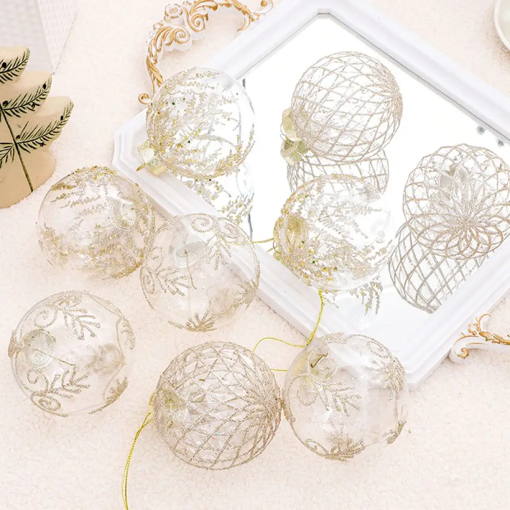 Weihnachtsbaum-Hängeornament-Set, bemalte Plastikkugeln, Weihnachtsdekorationen für festliche Partys, Heimdekoration, Geschenk