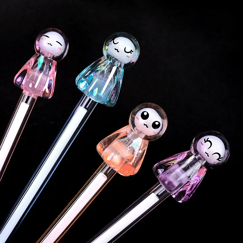 48PCS Creative Cartoon Cute Anime Sunny Day Doll Crystal Modeling Gender Neutral Pen Student Learning Office Supplies