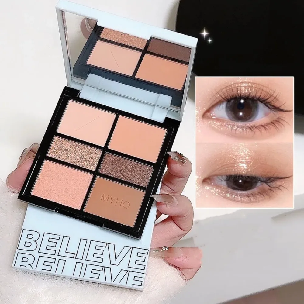 جديد 6 ألوان عينيه لوحة لؤلؤي ماتي لون الأرض الترا المصطبغة ماتي طويلة الأمد الحليب الشاي بريق ظلال العيون النساء