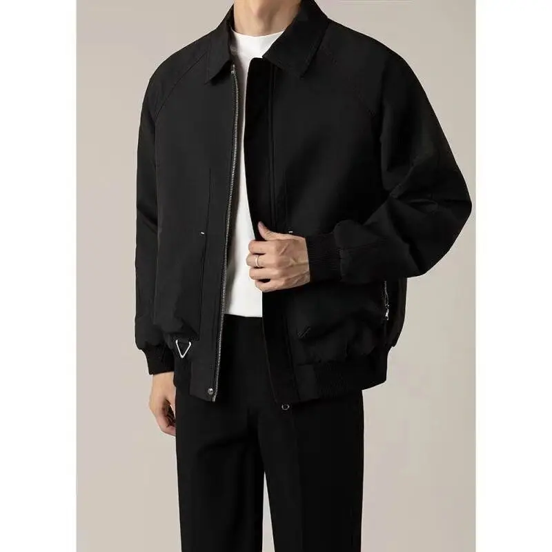 Autumn and Winter Jacket Men New High Quality Solid Color Casual Mens Jacket Korean Fashion Simple High-end Lapel Men's Coat