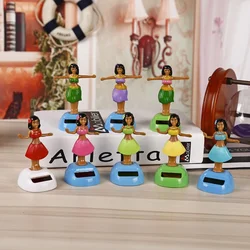 Solar Car Ornament Automatic Swing Little Girl Shark Cartoon Figurine Animal Doll Children's Toy Christmas Gifts Auot Decoration
