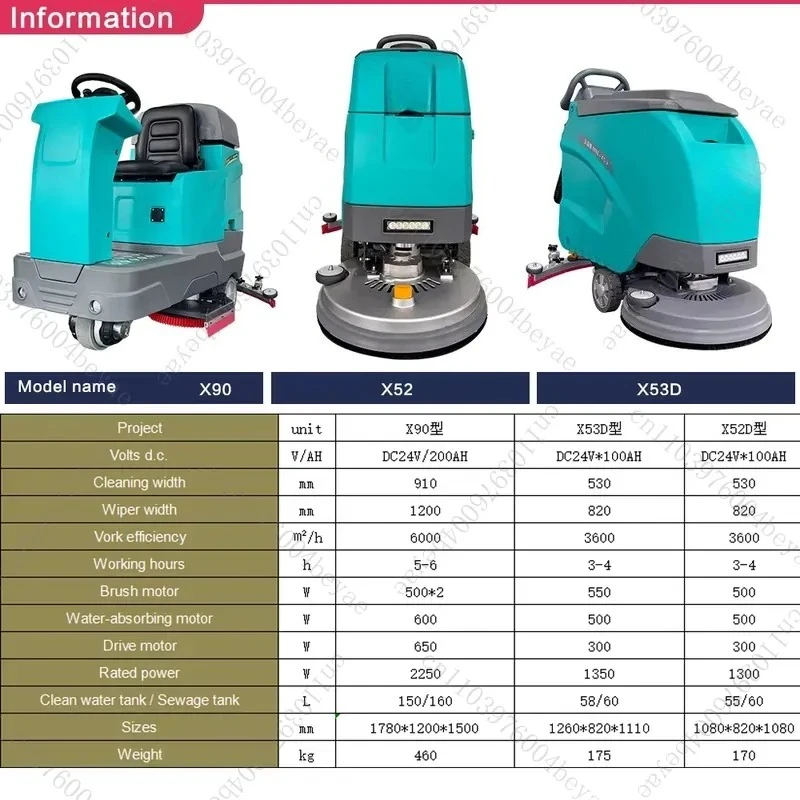 New Electric Hand-Push Walk-Behind Floor Scrubber with Cold Water Cleaning & Extended Battery Life for Malls & Hospitals
