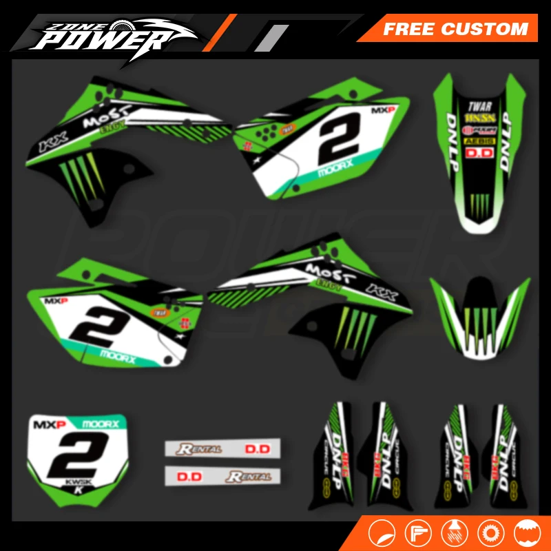 Powerzone Motorcycle Graphics For Kawasaki 250 KXF 2006-2008 Decals Stickers Kit For Kawasaki KX250F KXF 250 KXF250