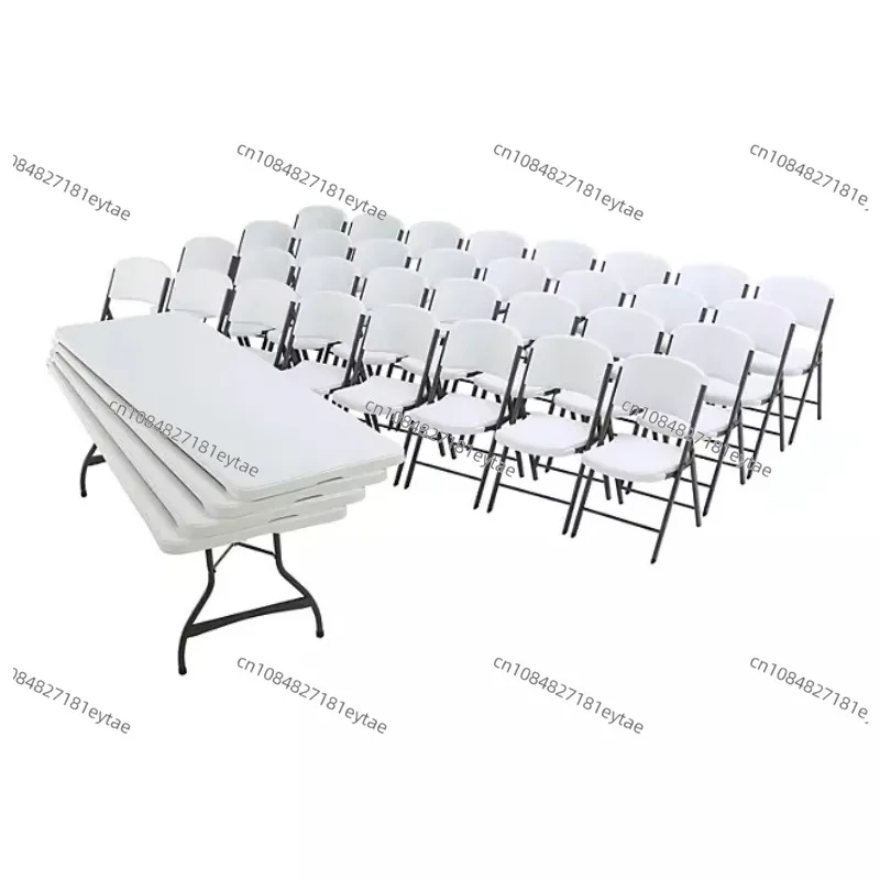 High quality 6-8 person garden party 6ft plastic white folding table and chair set