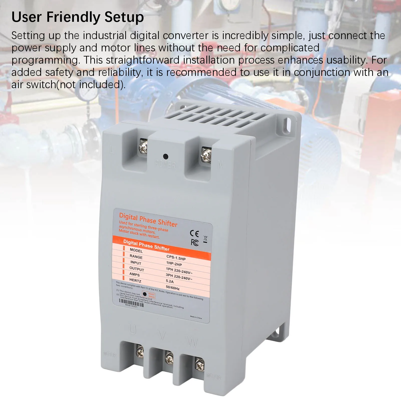 محول أحادي إلى 3 مراحل محول رقمي تحويل دقيق كفاءة عالية توفير المساحة لآلات النجارة