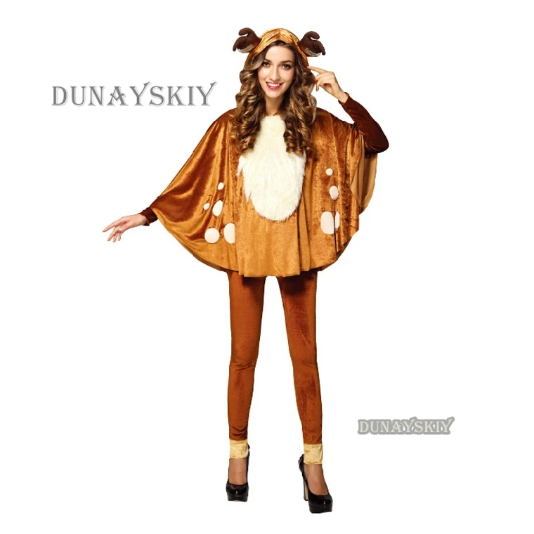 2024 Elk Deer Women Cape Christmas Red New Year Clothing Female Cloak Cosplay Party Costume Cliub Ladies Drop Shipping