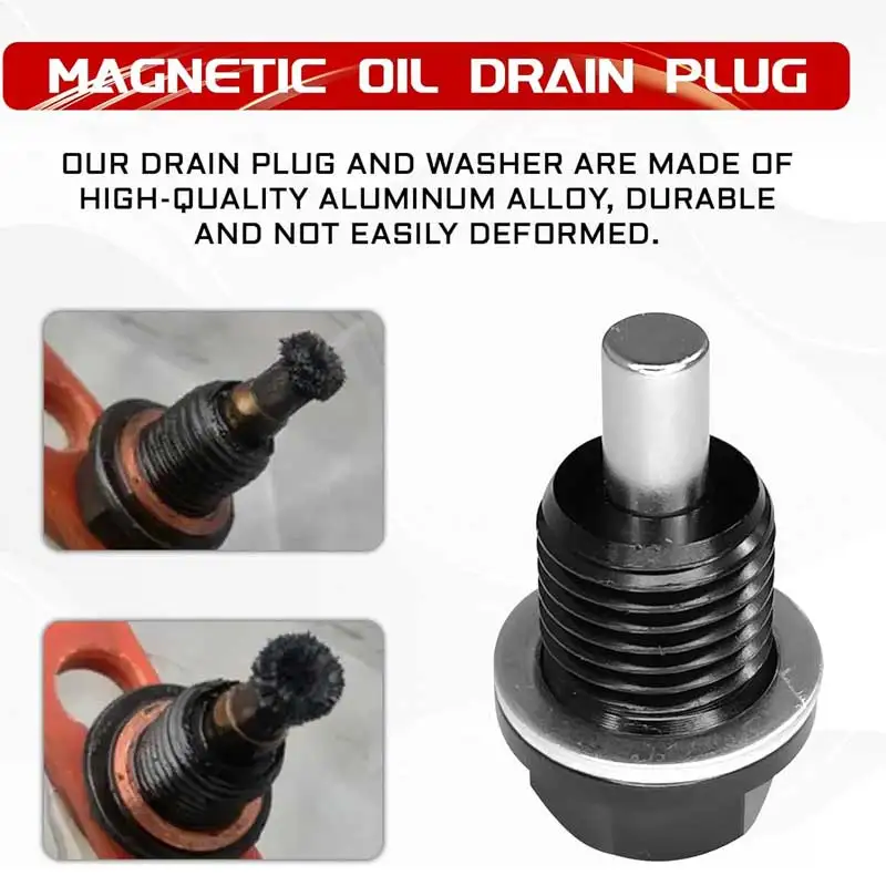 M121416182024 Oil Pan Drain Plug Car Oil Pan Drain Gasket Screw Plug Bolt Leak-proof Replacement Car Accessorie for Most Vehicle