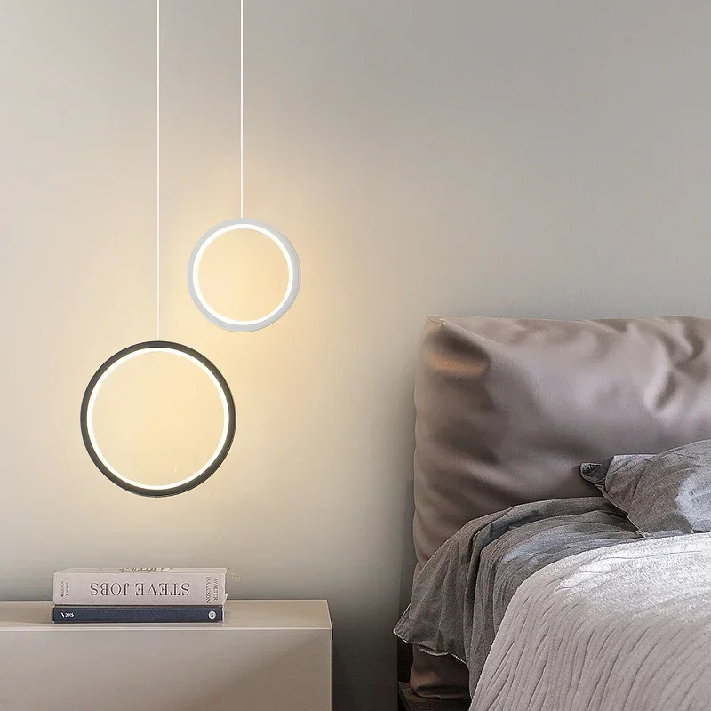 

Kitchen Island Nordic Restaurant Lamp Pendant Light Bedside Led Lighting Light Fixtures Bedroom Decor Hanging Light White Black