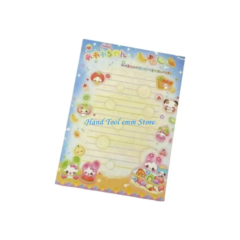 

H37F Rainbow Rabbit Bear Cartoon Memos Sheets for Desk Decors Student Crafting Supplies