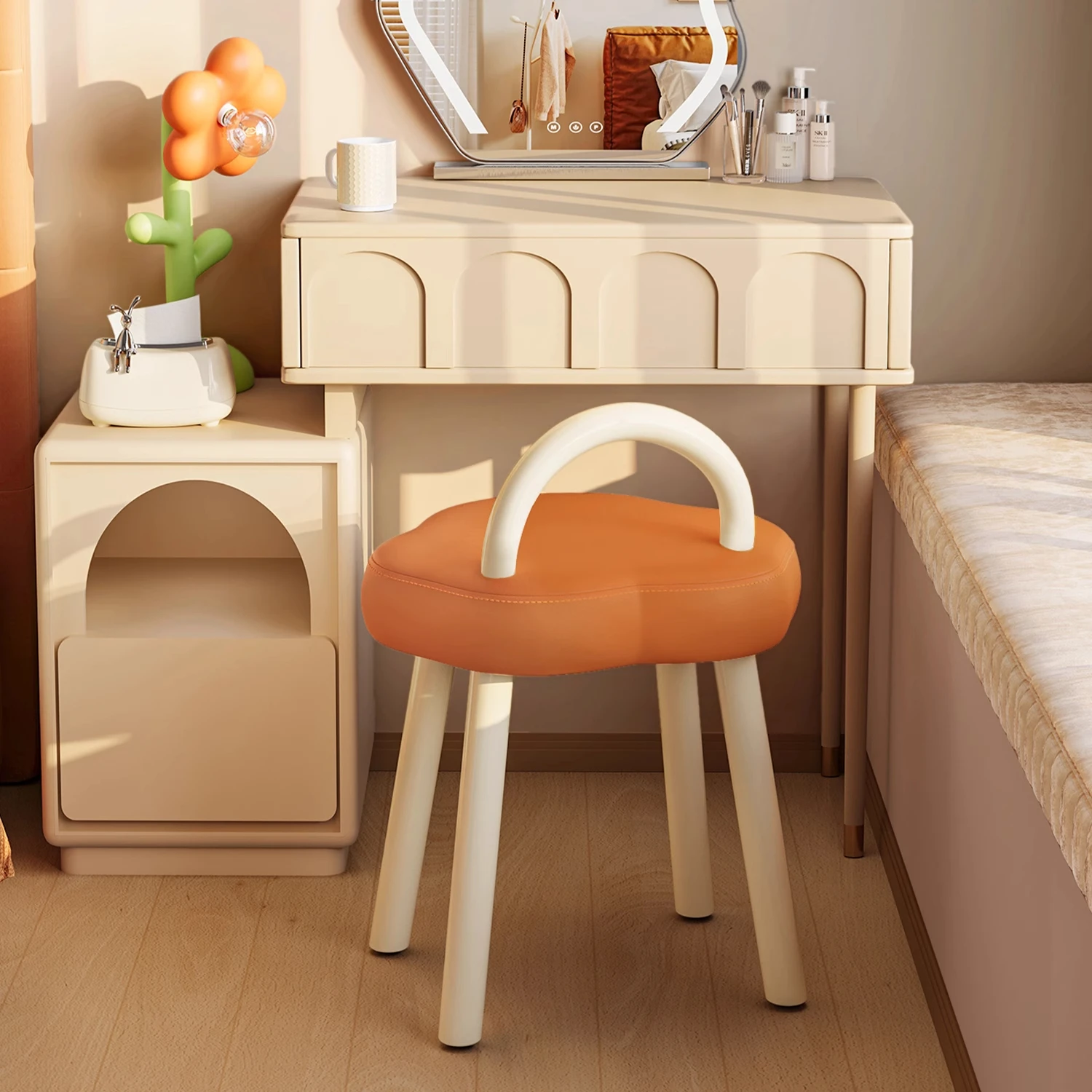 

Dressing stool girls bedroom dressing table chair household stackable plastic thickened stool