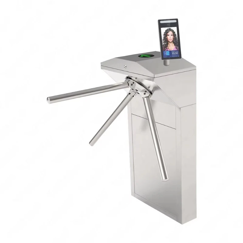 Stainless Steel Public Fee Area Entry Tripod Turnstile Gate Coin Code Card Reader Facial Recognition Access Control